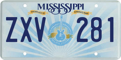 MS license plate ZXV281