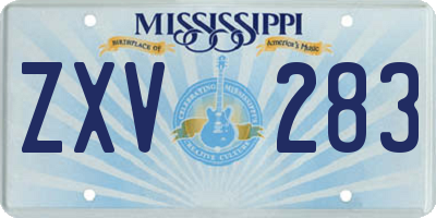 MS license plate ZXV283