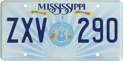 MS license plate ZXV290