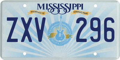 MS license plate ZXV296