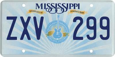 MS license plate ZXV299