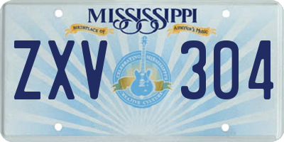 MS license plate ZXV304
