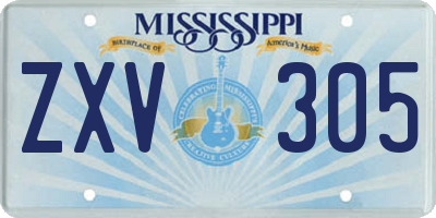 MS license plate ZXV305