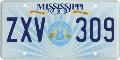 MS license plate ZXV309