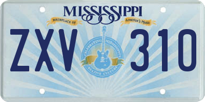 MS license plate ZXV310