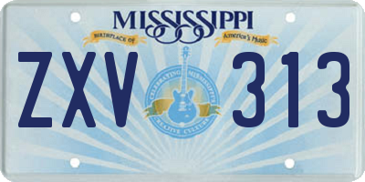 MS license plate ZXV313