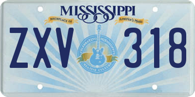 MS license plate ZXV318