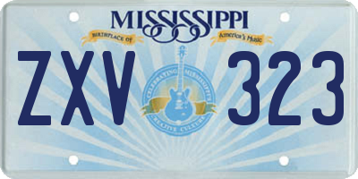 MS license plate ZXV323