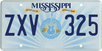 MS license plate ZXV325