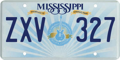 MS license plate ZXV327
