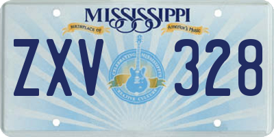 MS license plate ZXV328