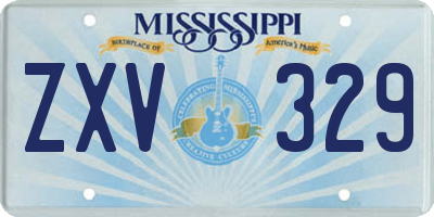 MS license plate ZXV329