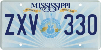 MS license plate ZXV330