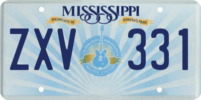 MS license plate ZXV331
