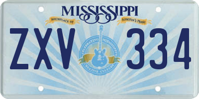 MS license plate ZXV334