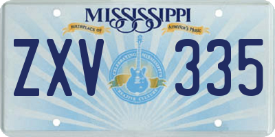 MS license plate ZXV335