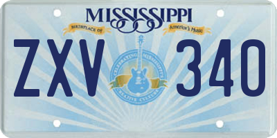 MS license plate ZXV340