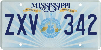 MS license plate ZXV342