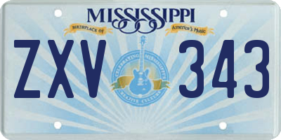 MS license plate ZXV343