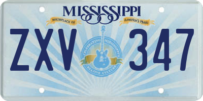 MS license plate ZXV347