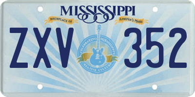 MS license plate ZXV352