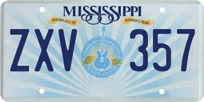 MS license plate ZXV357