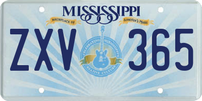 MS license plate ZXV365