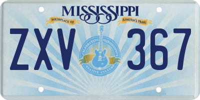 MS license plate ZXV367