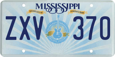 MS license plate ZXV370