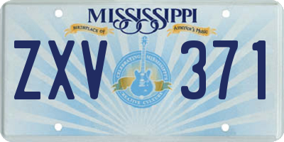 MS license plate ZXV371