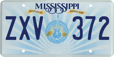 MS license plate ZXV372