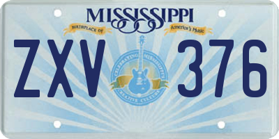 MS license plate ZXV376