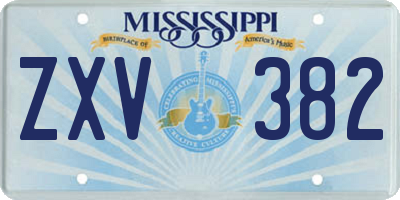 MS license plate ZXV382