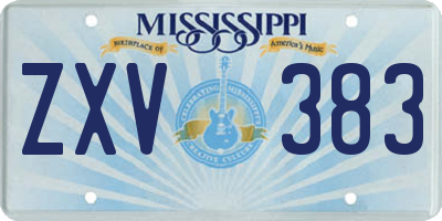 MS license plate ZXV383