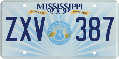 MS license plate ZXV387