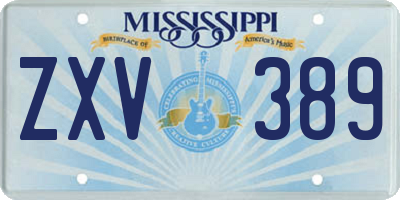 MS license plate ZXV389