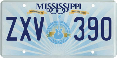 MS license plate ZXV390