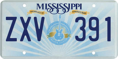 MS license plate ZXV391