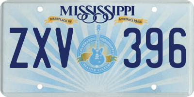 MS license plate ZXV396
