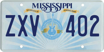 MS license plate ZXV402