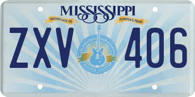 MS license plate ZXV406