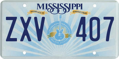 MS license plate ZXV407