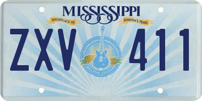 MS license plate ZXV411