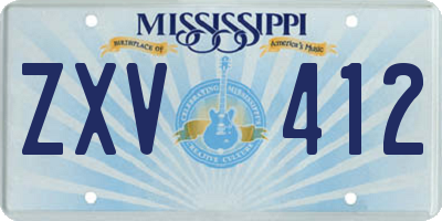 MS license plate ZXV412