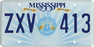 MS license plate ZXV413