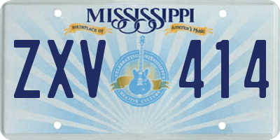 MS license plate ZXV414