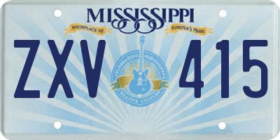 MS license plate ZXV415