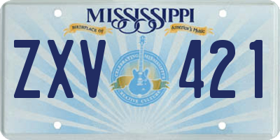 MS license plate ZXV421