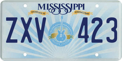 MS license plate ZXV423