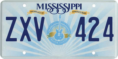 MS license plate ZXV424